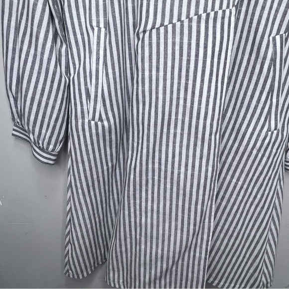 Miss Look Lightweght Striped Peacoat Trench Coat Size Large - Picture 4 of 13